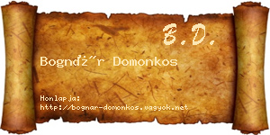 Bognár Domonkos névjegykártya